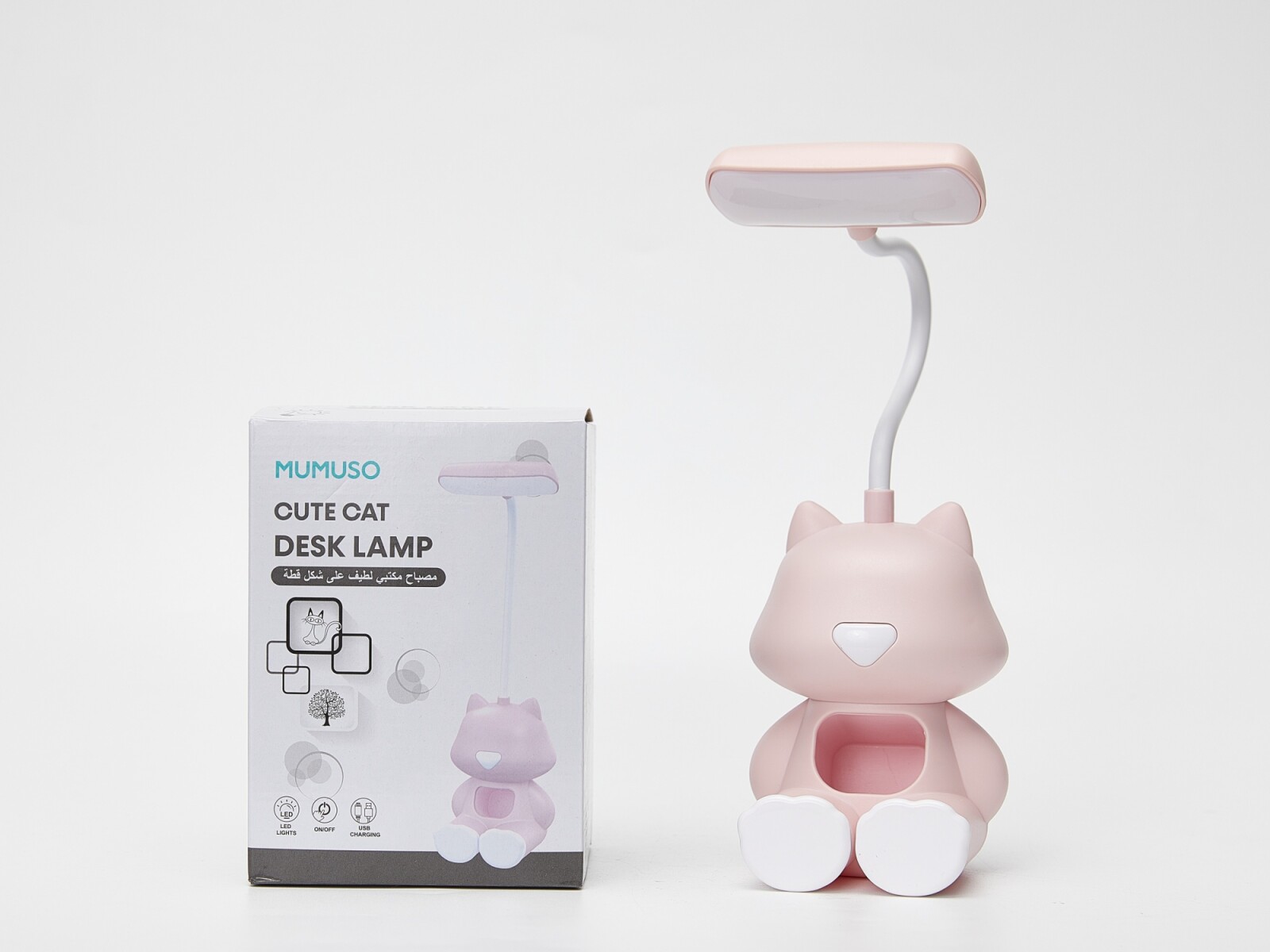 LÁMPARA DE ESCRITORIO CON FORMA DE GATO LINDO - ROSA 