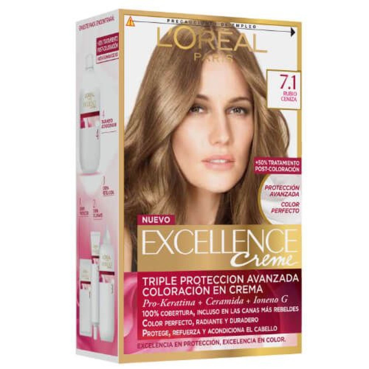 Tinta Excellence Rubio Ceniza 7,1 50ml – Coloración Precisa
