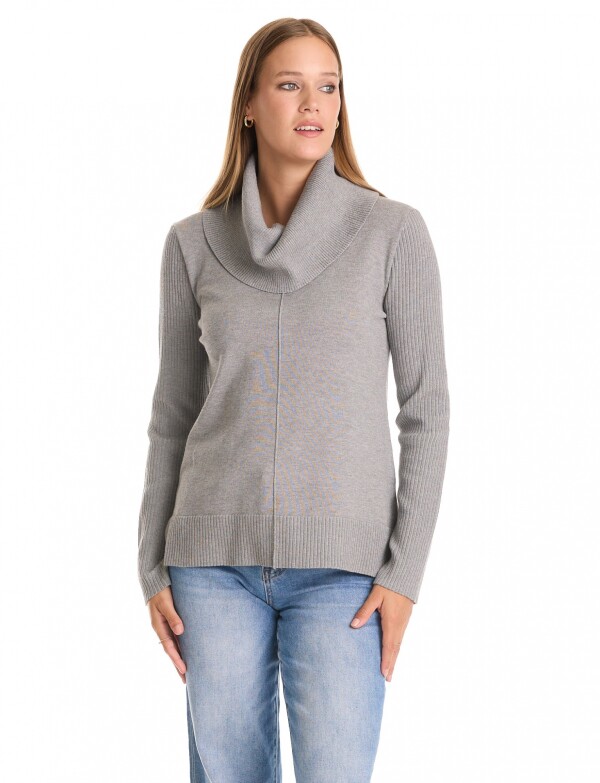 Buzo Cuello Volcado GRIS