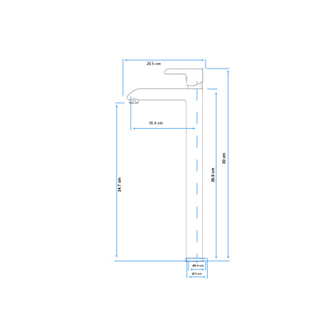 Griferia Alta De Lavatorio Aqualia Serie Alassio Terminacion Oro Semi Mate 000