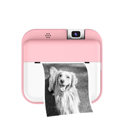Camara Fotos Infantil Impresion Instantanea Digital Doble Ax Variante Color Rosa