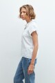 Camisa manga corta punto smock blanco