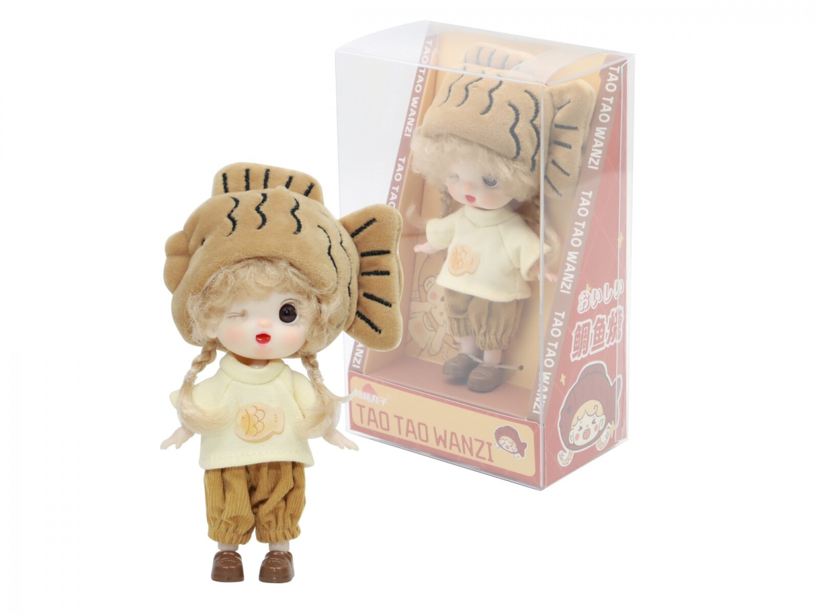 MUÑECA ARTICULADA DE 16 CM CON SOMBRERO – MARRÓN 