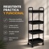 Carrito Organizador Auxiliar Multituso 4 Niveles Con Ruedas Negro 1