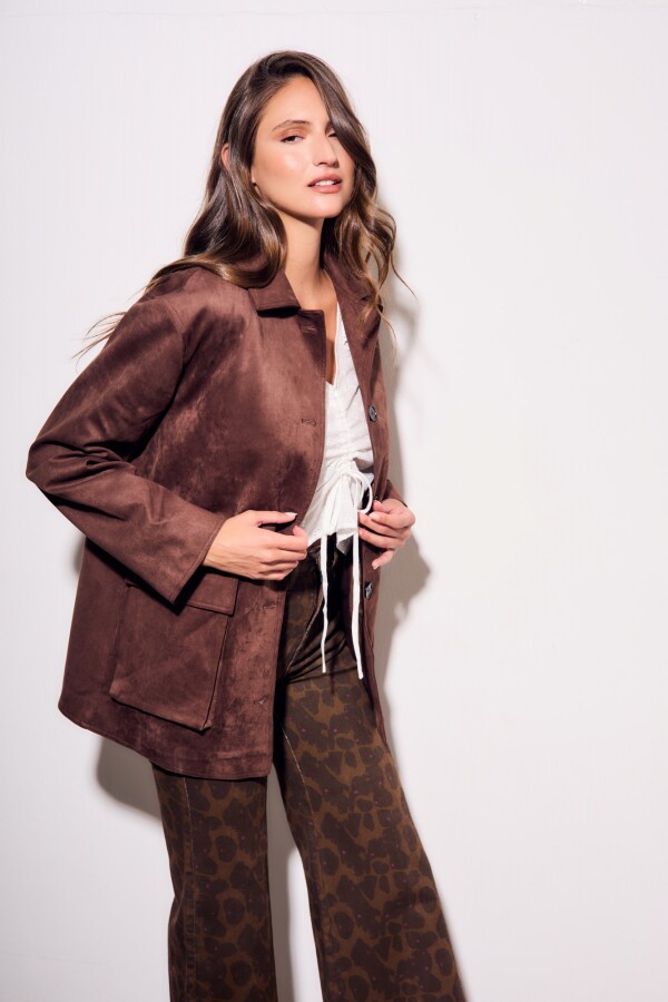 Campera Gamuza Chocolate