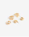 Bijouterie Set Metal Set Aros, Anillos Y Earcuff Metal - Dorado Oro Cepillado Mate