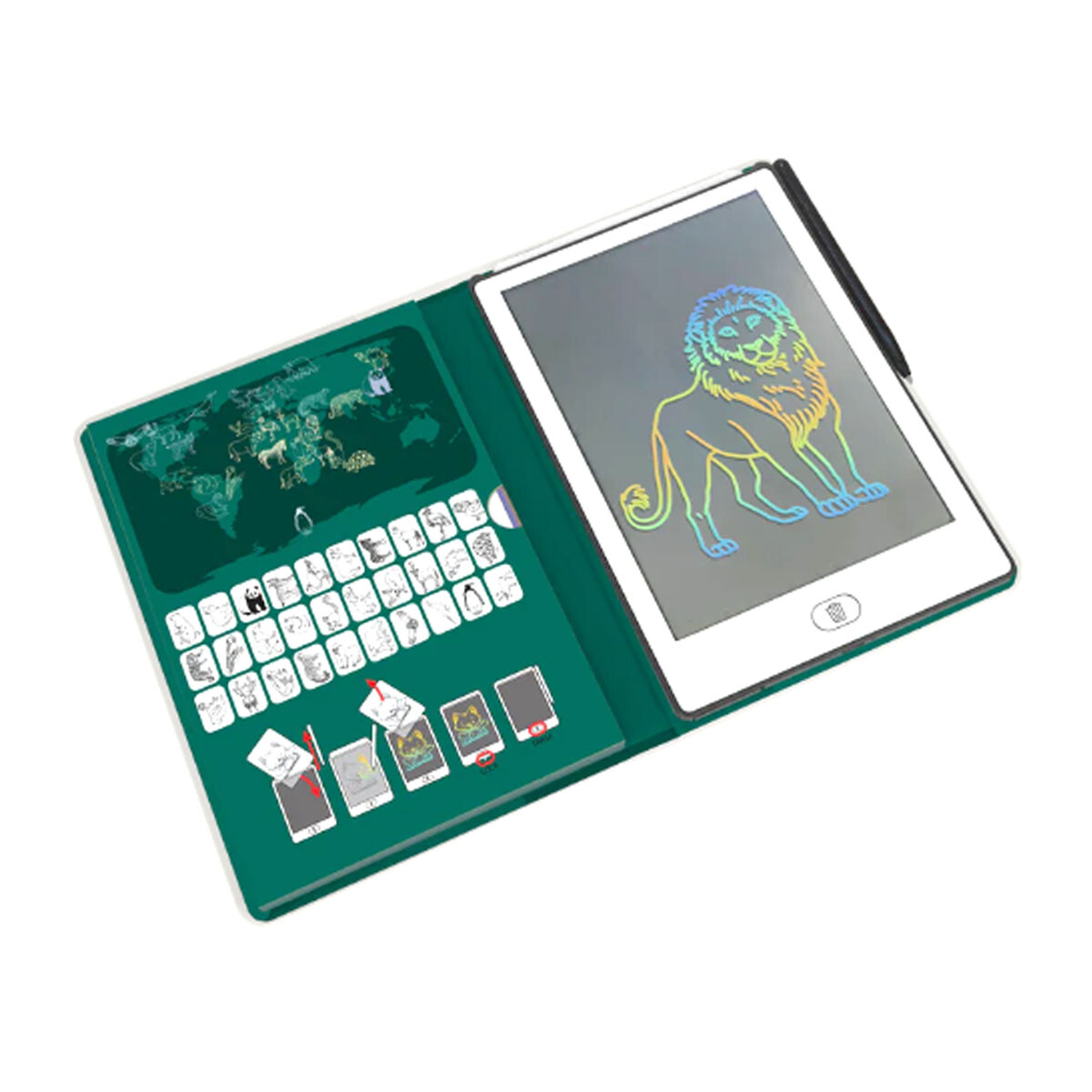 Tablet de dibujo LDC Kidydraw Kidywolf - Animales alrededor del mundo 
