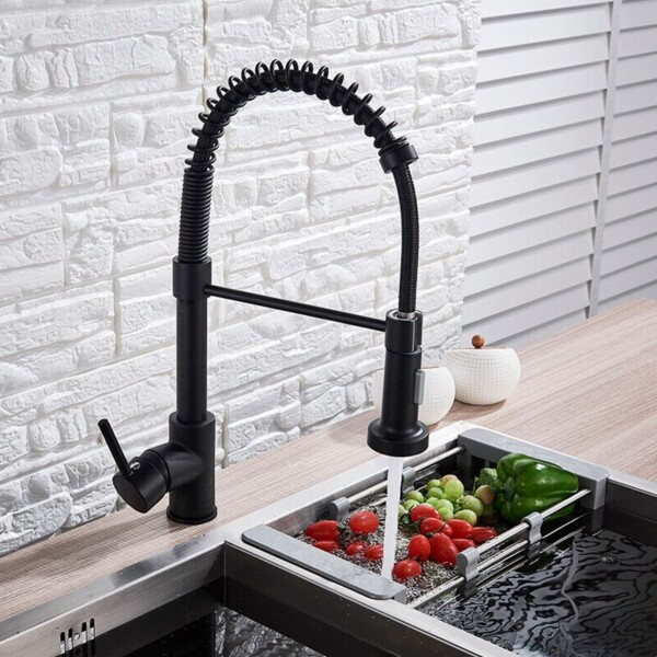 Grifo Canilla Monocomando Flexible Extensible Cocina Mesa Color Variante Negro