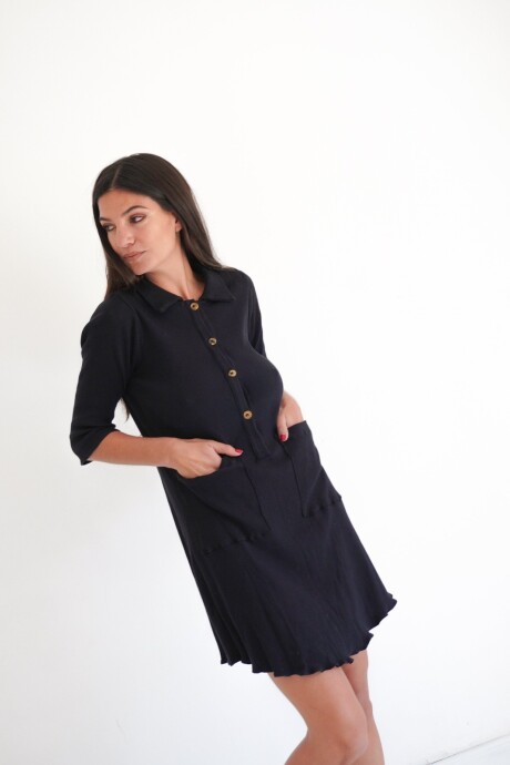 Comfortable dress Negro con Bolsillo