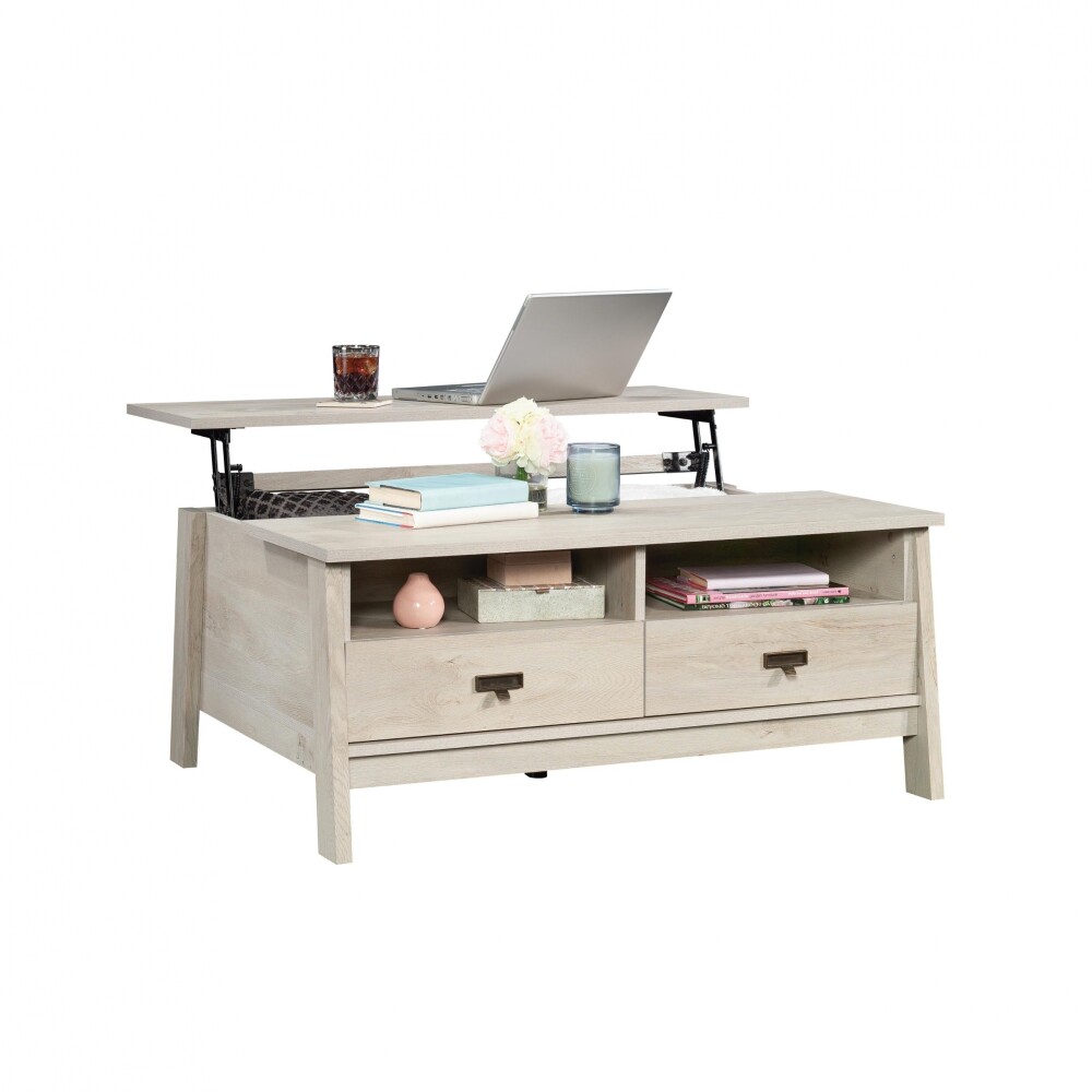 Mesa Ratona Articulada con cajones - Sauder - Linea Trestle Beige