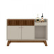 Aparador PIEMONTE Amendoa Off White – 2 Puertas, Bar con Espejo y Cajón Aparador PIEMONTE Amendoa Off White – 2 Puertas, Bar con Espejo y Cajón