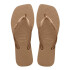 Sandalia de Mujer Havaianas Slim Square Logo Rosa - Dorado