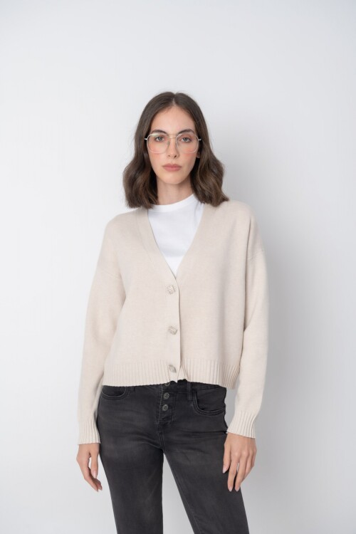 Cárdigan dama Beige
