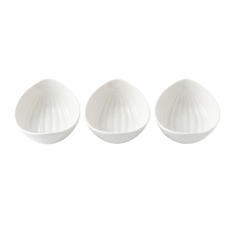 SET SALSERA CERAMICA BLANCA 10CM 3PZAS Unica