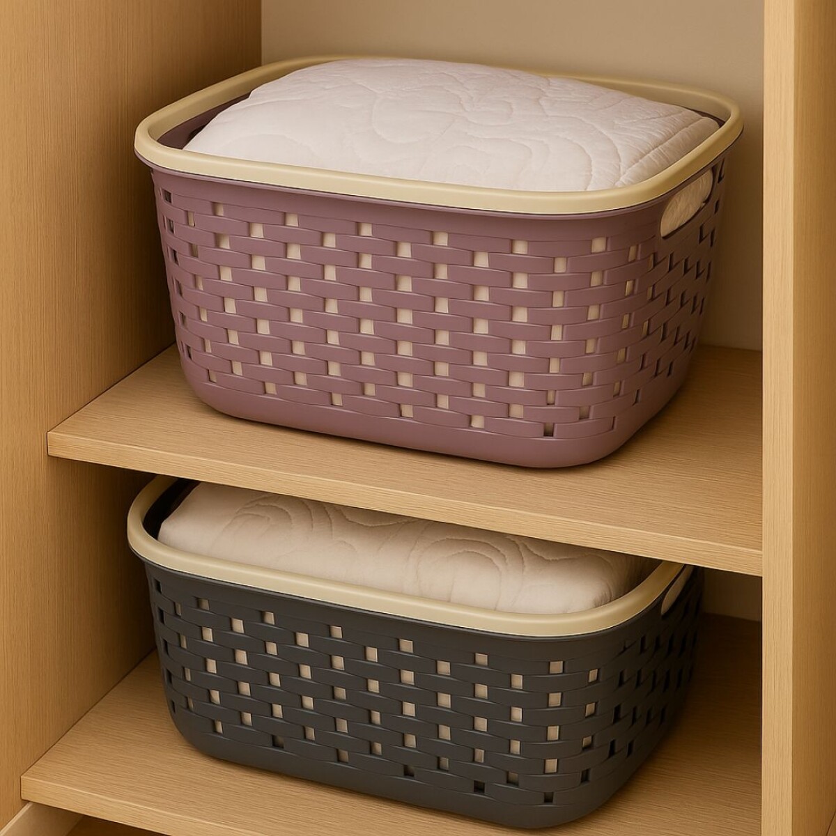 CESTO CANASTO ORGANIZADOR CALADO 37X25,6X21,2CM 