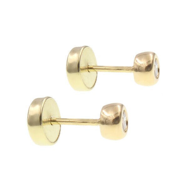 Caravanas abridores de oro amarillo 18k con brillantes Caravanas abridores de oro amarillo 18k con brillantes
