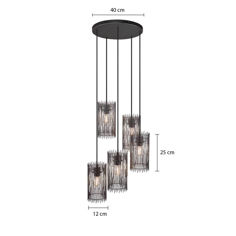 COLGANTE ESSEN X5 Luminaria Colgante Essen x5 Negra