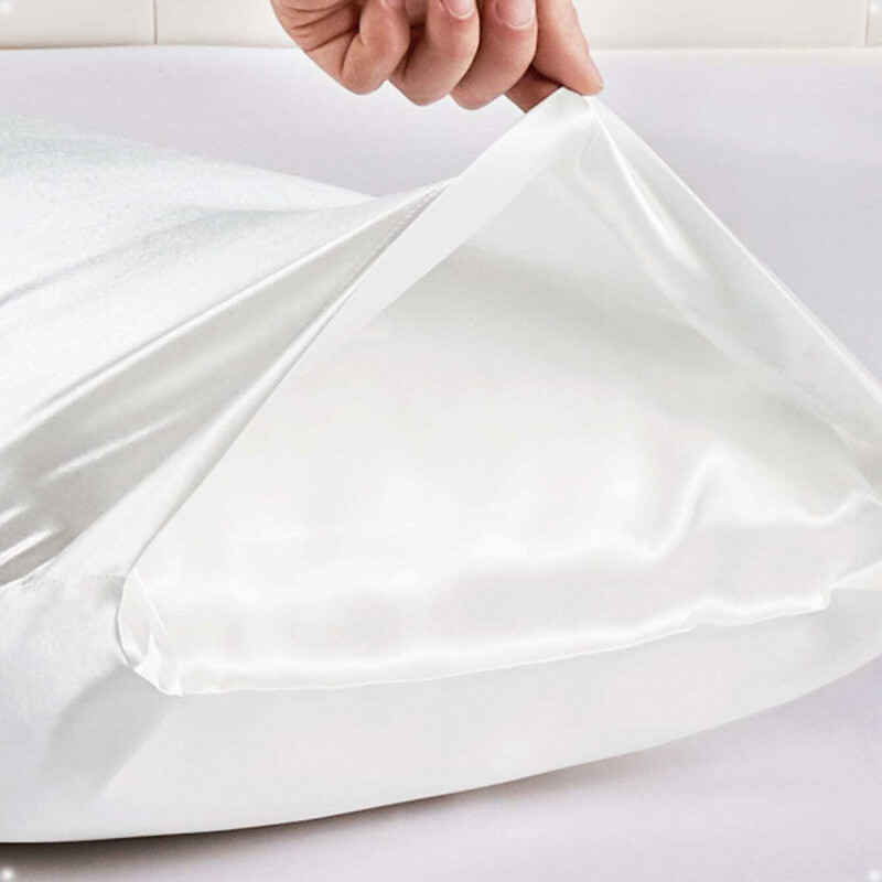 Funda Almohada De Satín Satén Tipo Seda Suave Blanco
