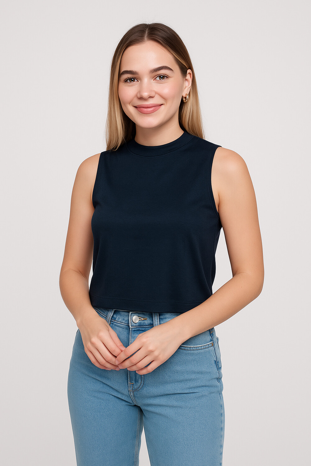 Musculosa Izela Gris Melange Oscuro