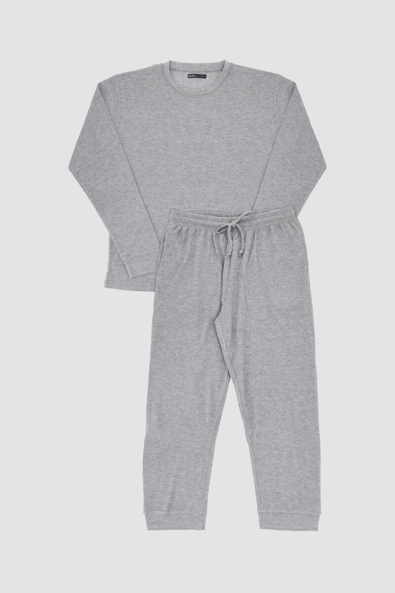 Pijama waffle grey - Gris 