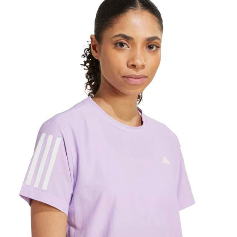 Remera de Mujer Adidas Own The Run Lila - Blanco