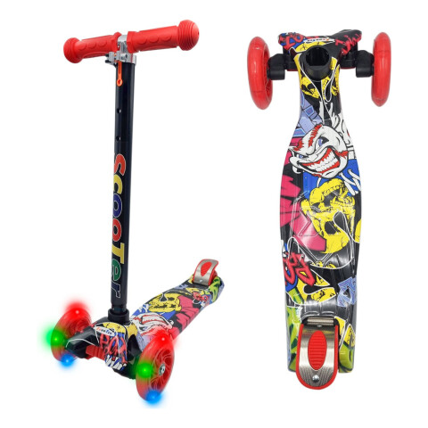 Monopatin Tripatin Scooter Luces Regulable Infantil Niños Variante Diseño Graffiti