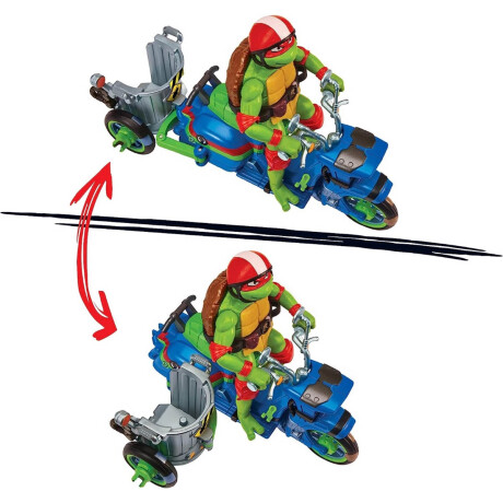 Muñeco De Acción Tortugas Ninja Leonardo con Moto Rafael