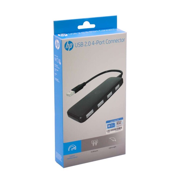 Adaptador Multipuerto Hub HP 4 Puertos USB 2.0 DHC-CT110C Color Negro