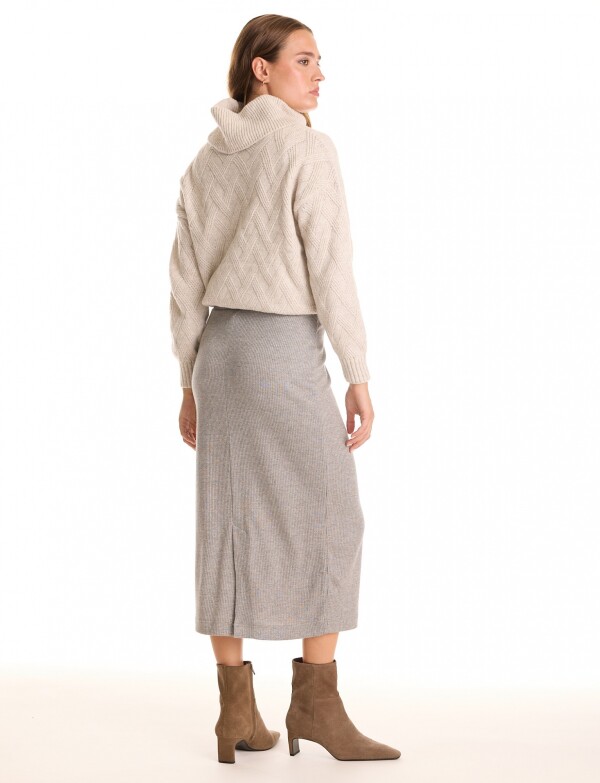 Falda Midi Tejida GRIS