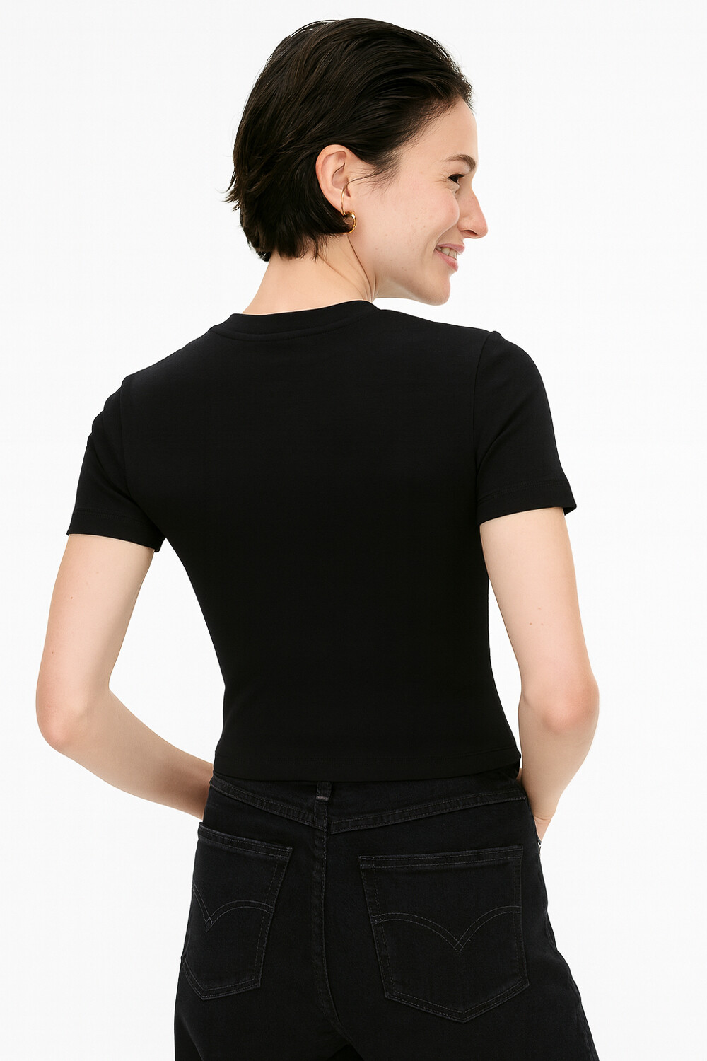 Remera Flored Negro