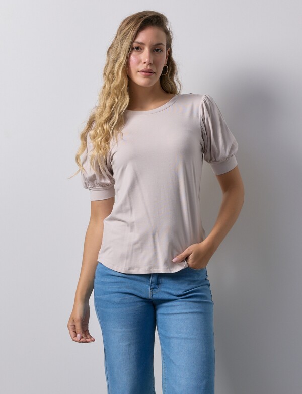 Remera Manga Balloon BEIGE CLARO
