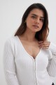 Sweater con cierre frontal BLANCO