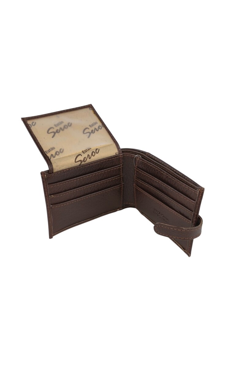 Billetera c/tapa lomo, lengüeta y volante Marrón