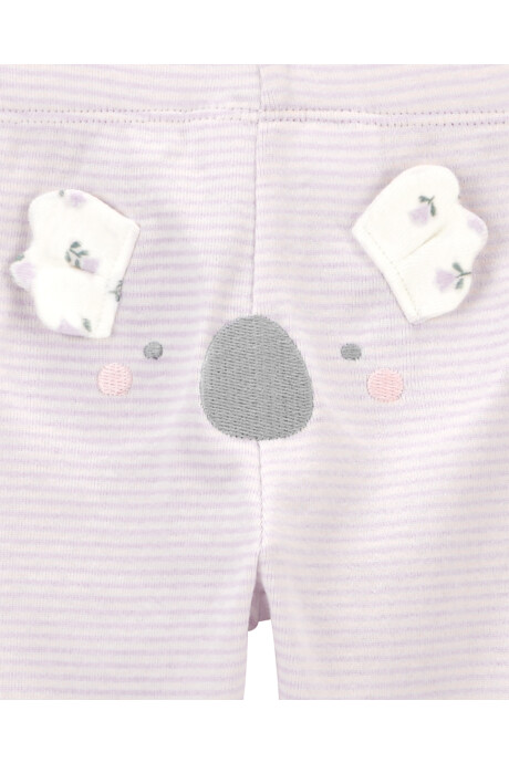 Set tres piezas de algodón, pantalón y dos bodies, diseño koala Sin color