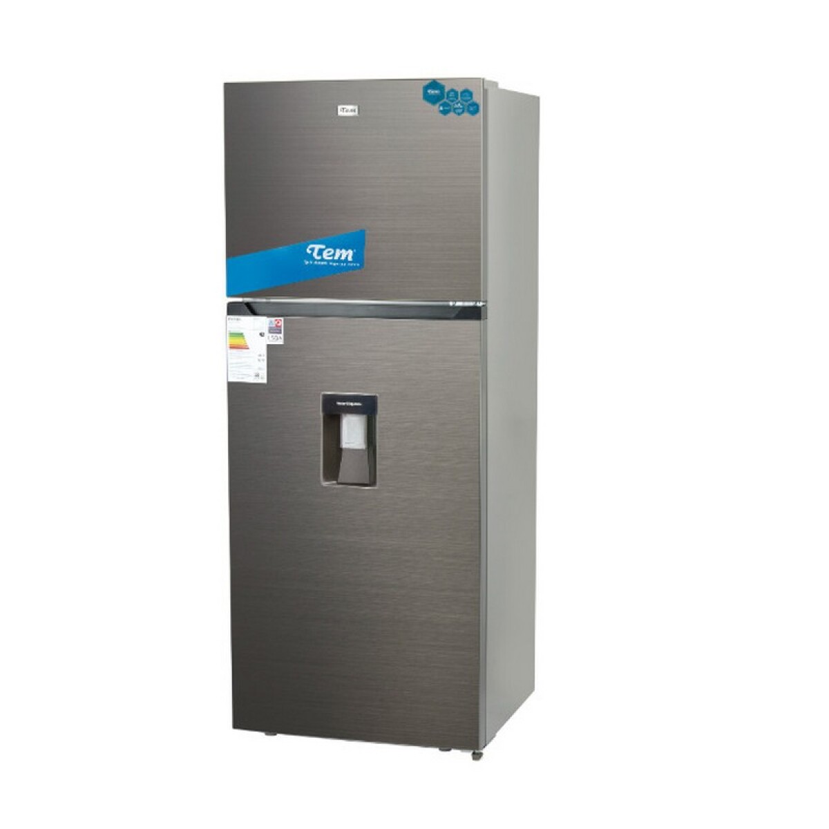 HELADERA TEM CON FREEZER 425 Lts. INOX. INVERTER. CON DISPENSADOR 