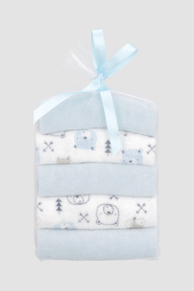 Set 5 toalla para bebes Azul