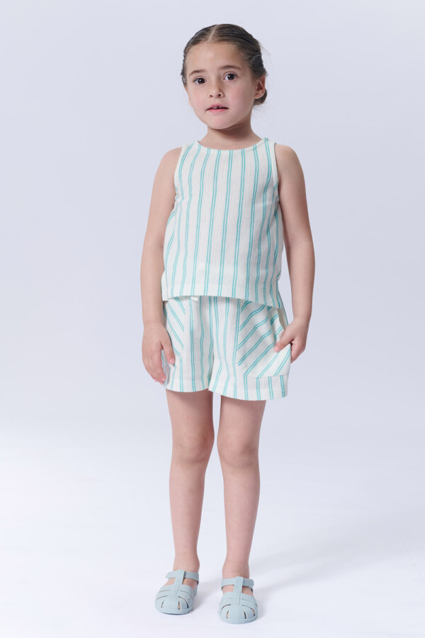 Musculosa tejida Celeste