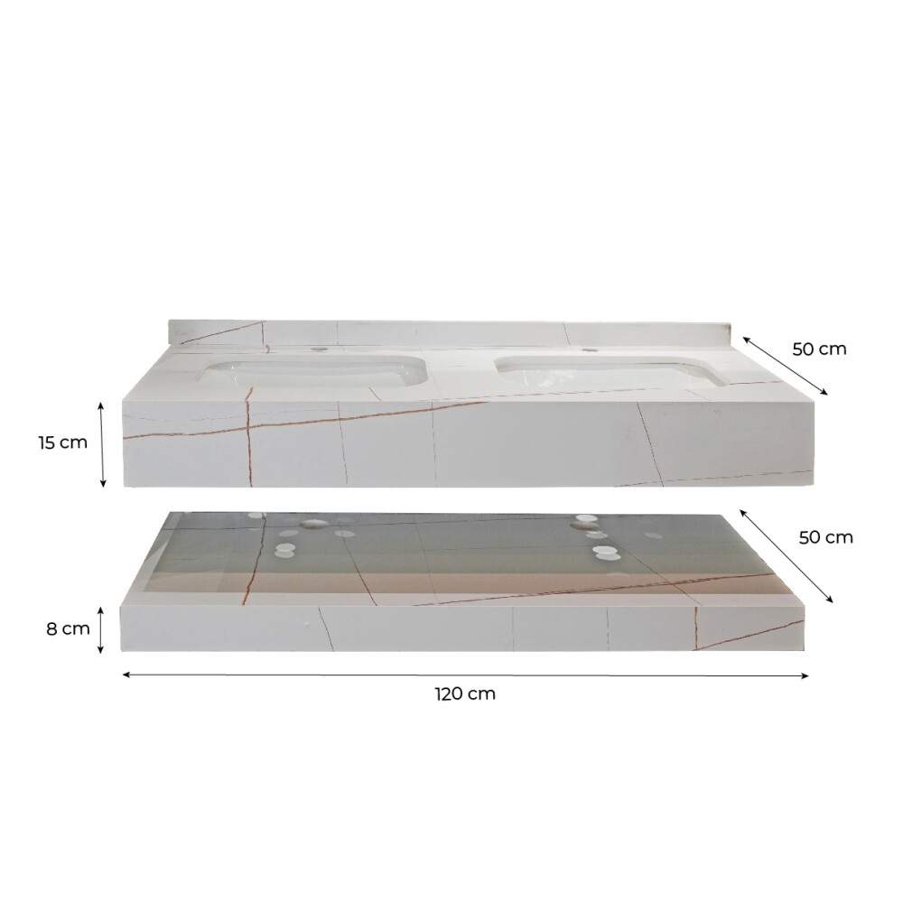 CONJUNTO DE BAÑO HABITARE MODELO NS1004-120D/ MUEBLE + BACHAS (SIN ESPEJO) Conjunto De Baño Habitare Modelo Ns1004-120d/ Mueble + Bachas (sin Espejo)