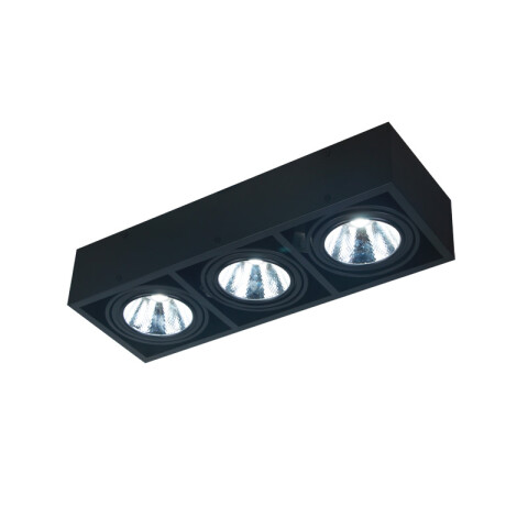Lámpara de techo prisma rectangular negro 3xAR111 IX9385