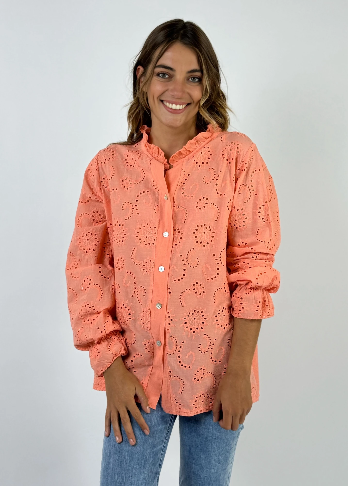 CAMISA TROPICAL naranja s/m