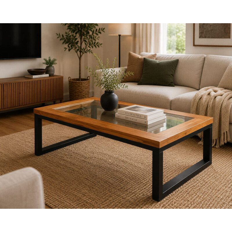 Mesa ratona hierro/madera/vidrio Dayman Mesa ratona hierro/madera/vidrio Dayman