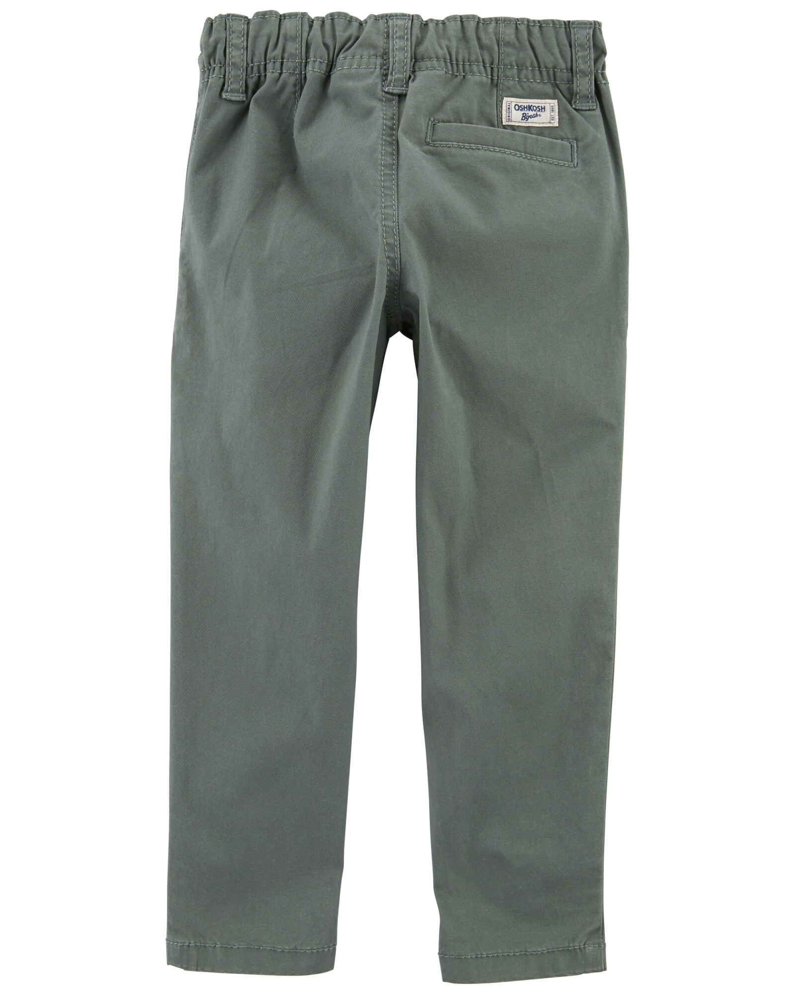 Pantalón de algodón, ajustado, verde Sin color
