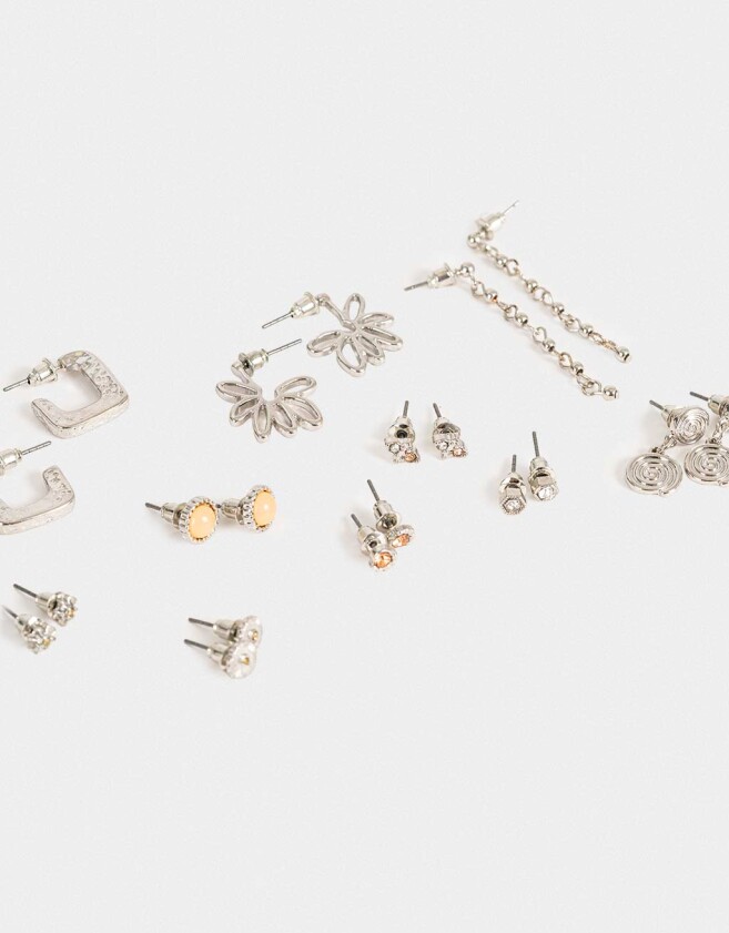 Aros Sets Strass Sets De Aros - Plateado