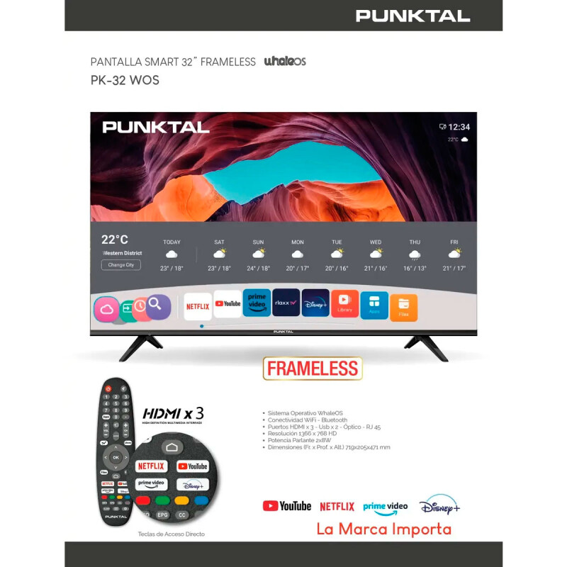 TV PUNKTAL 32” -PK- 32WOS SMART HD N/A