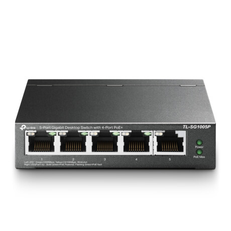 Tp-link - Switch TL-SG1005P. 5 Puertos RJ45 10/100/1000 Mbps. 4 Puertos Poe. Plug And Play. Carcasa 001