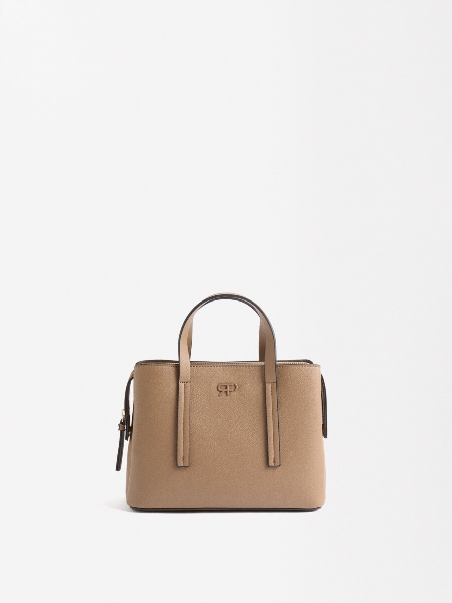 Bolso Tote Con Bandolera taupe