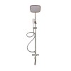Duchero con Soporte Barral de Ducha Monocomando Baño Gris inox