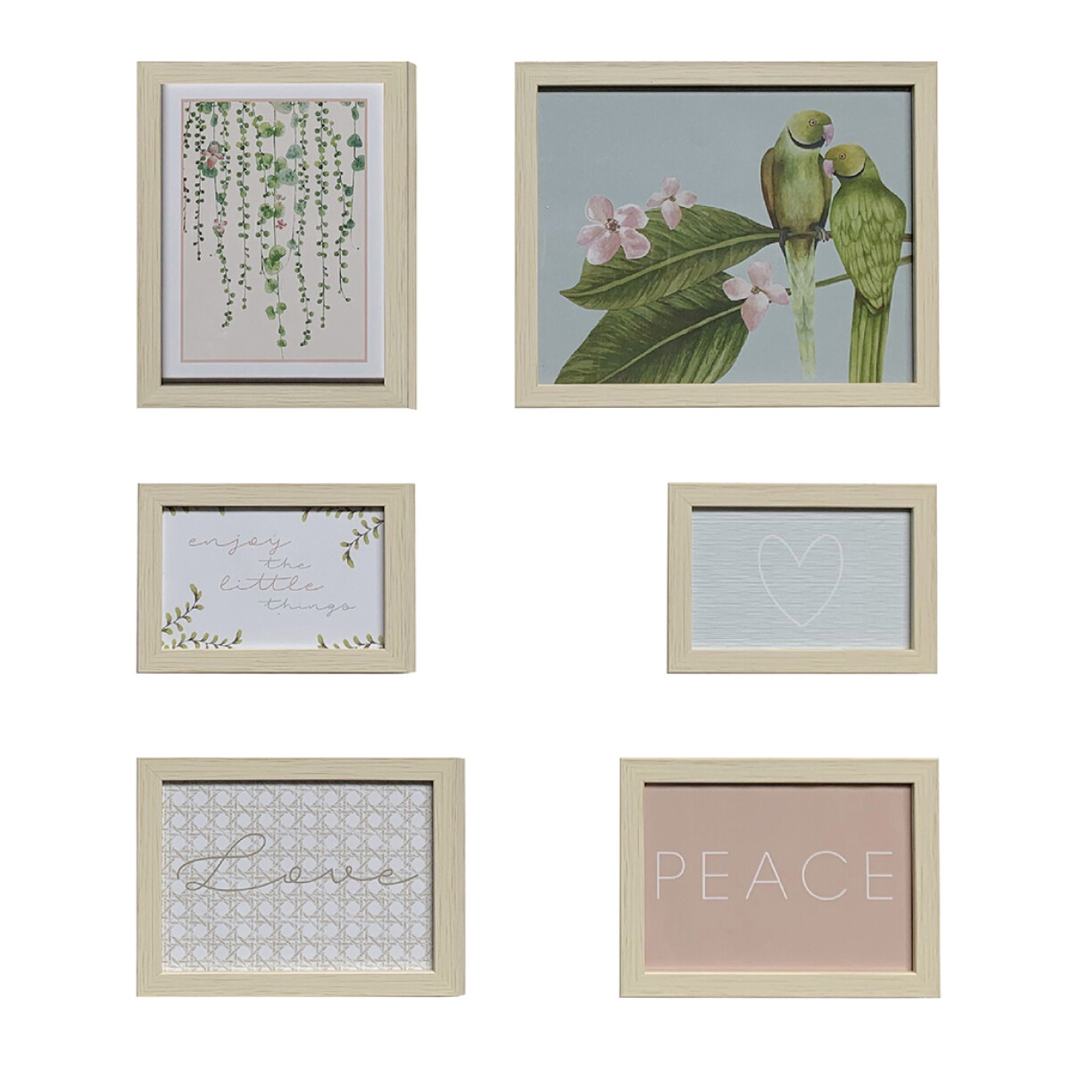 SET 6 PORTARRETRATOS PAJARITOS 10x15/13x18/20x25CM 