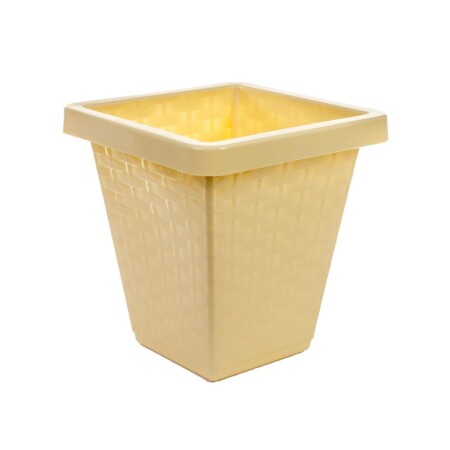 Maceta cuadrada rattan 14 Litros CREMA
