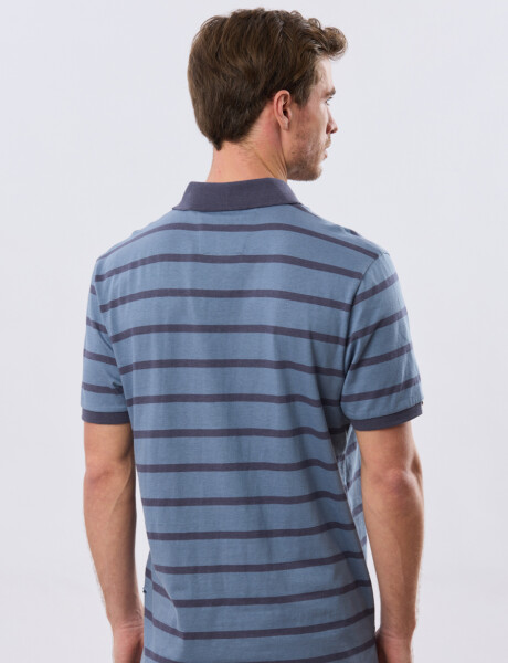 REMERA POLO RAYADA JERSEY Piedra